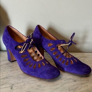 Vintage Spanish Purple Suede Shoes